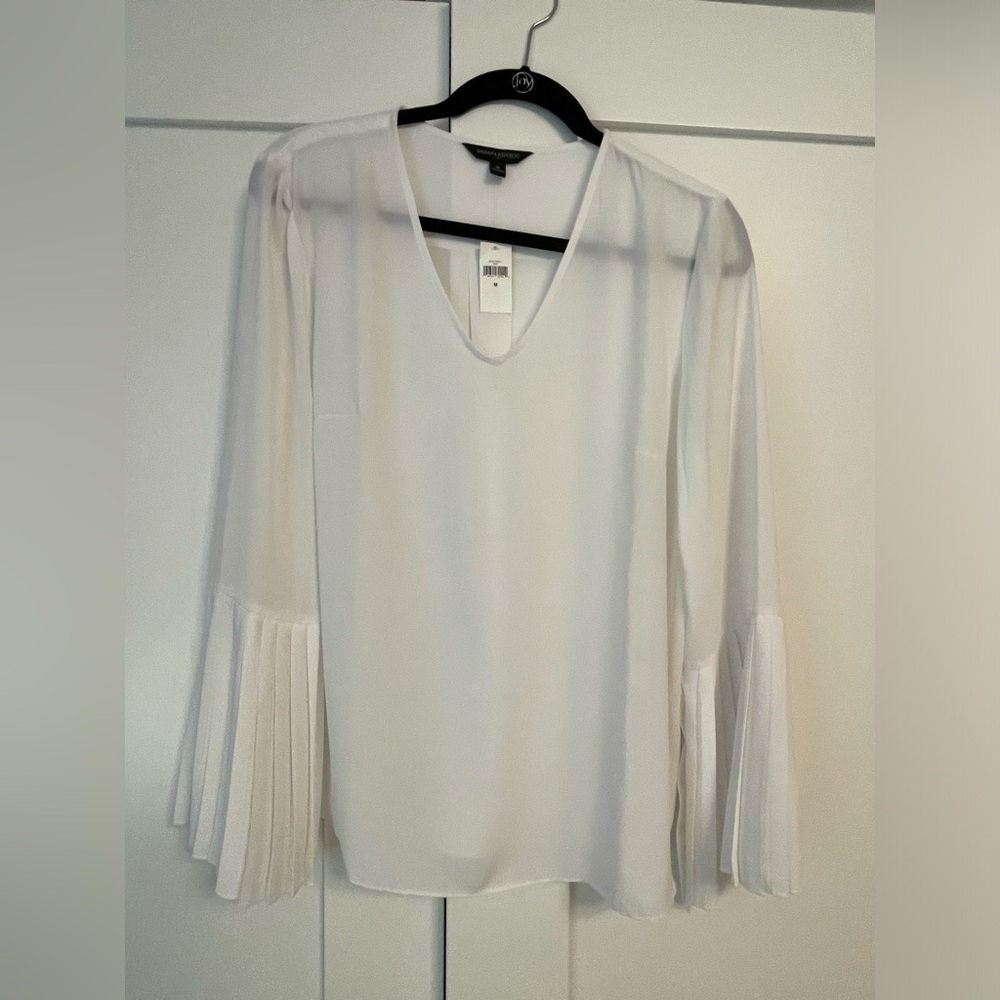 Banana Republic Pleated White Blouse